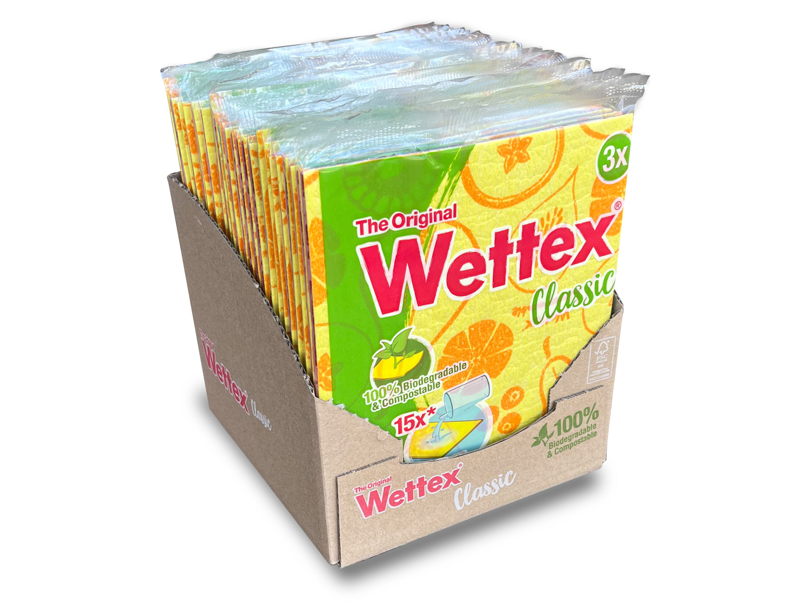 Wettex 3-pack open display